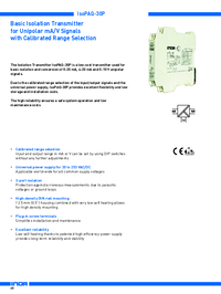 Thumbnail of document Data Sheet - IsoPAQ-30P Basic Isolation Transmitter